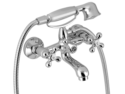 Novaservis Vanová nástěnná baterie s příslušenstvím, chrom 99121,0
