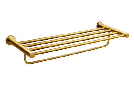 Novaservis Velký držák ručníků se závěsem SMILE, kartáčované zlato ASM35BG