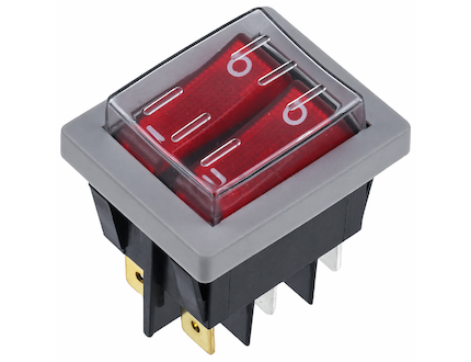 Tesy spínač, pro řadu AntiCalc, 102205, Rocker switch double 16A/250V cap B4BAP5