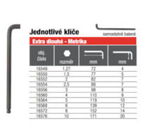 BONDHUS L.-klíč 1.5mm STUBBY 16550