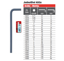 BONDHUS L-klíč 4.5mm krátký/karta 15862