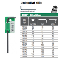 BONDHUS L.-klíč LT-9 TORX/karta 11709