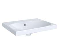 Geberit Acanto - Umyvadlo 60x48 cm, s přepadem, bez otvoru pro baterii, bílá 504.620.01.1
