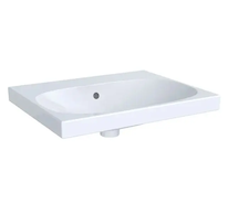 Geberit Acanto - Umyvadlo 60x48 cm, s přepadem, bez otvoru pro baterii, bílá 504.620.01.1