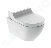 Geberit AquaClean - Elektronický bidet Tuma Comfort s keramikou, Rimfree, SoftClosing, bílé sklo 146.292.SI.1