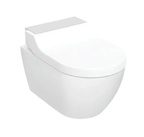 Geberit AquaClean - Elektronický bidet Tuma Comfort s keramikou, závěsný, TurboFlush, SoftClosing, KeraTect, kartáčovaná nerezov