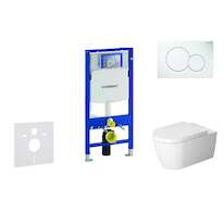 Geberit Duofix - Modul pro závěsné WC s tlačítkem Sigma01, alpská bílá + Duravit ME by Starck - WC a sedátko, Rimless, SoftClose