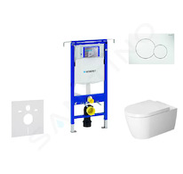 Geberit Duofix - Modul pro závěsné WC s tlačítkem Sigma01, alpská bílá + Duravit ME by Starck - WC a sedátko, Rimless, SoftClose