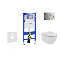 Geberit Duofix - Modul pro závěsné WC s tlačítkem Sigma01, lesklý chrom + Ideal Standard Tesi - WC a sedátko 111.355.00.5 NF2