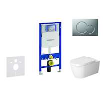 Geberit Duofix - Modul pro závěsné WC s tlačítkem Sigma01, matný chrom + Duravit ME by Starck - WC a sedátko, Rimless, SoftClose