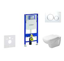 Geberit Duofix - Modul pro závěsné WC s tlačítkem Sigma20, bílá/lesklý chrom + Duravit D-Code - WC a sedátko, Rimless, SoftClose