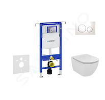 Geberit Duofix - Modul pro závěsné WC s tlačítkem Sigma20, bílá/lesklý chrom + Ideal Standard Tesi - WC a sedátko 111.355.00.5 N