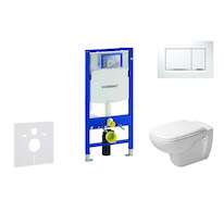 Geberit Duofix - Modul pro závěsné WC s tlačítkem Sigma30, bílá/lesklý chrom + Duravit D-Code - WC a sedátko, Rimless, SoftClose