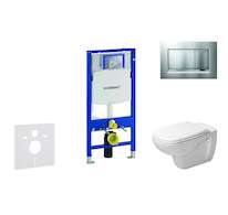 Geberit Duofix - Modul pro závěsné WC s tlačítkem Sigma30, matný chrom/chrom + Duravit D-Code - WC a sedátko, Rimless, SoftClose