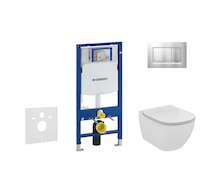 Geberit Duofix - Modul pro závěsné WC s tlačítkem Sigma30, matný chrom/chrom + Ideal Standard Tesi - WC a sedátko, Aquablade, So