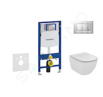 Geberit Duofix - Modul pro závěsné WC s tlačítkem Sigma30, matný chrom/chrom + Ideal Standard Tesi - WC a sedátko, Aquablade, So