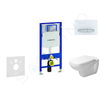 Geberit Duofix - Modul pro závěsné WC s tlačítkem Sigma50, alpská bílá + Duravit D-Code - WC a sedátko, Rimless, SoftClose 111.3