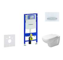 Geberit Duofix - Modul pro závěsné WC s tlačítkem Sigma50, alpská bílá + Duravit D-Code - WC a sedátko, Rimless, SoftClose 111.3