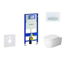 Geberit Duofix - Modul pro závěsné WC s tlačítkem Sigma50, alpská bílá + Duravit ME by Starck - WC a sedátko, Rimless, SoftClose