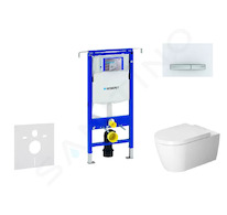 Geberit Duofix - Modul pro závěsné WC s tlačítkem Sigma50, alpská bílá + Duravit ME by Starck - WC a sedátko, Rimless, SoftClose