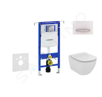 Geberit Duofix - Modul pro závěsné WC s tlačítkem Sigma50, alpská bílá + Ideal Standard Tesi - WC a sedátko, Aquablade, SoftClos