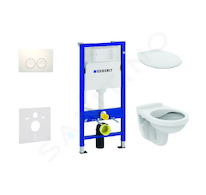 Geberit Duofix - Set předstěnové instalace, klozet Alpha se sedátkem, tlačítko Delta21, alpská bílá 458.103.00.1 NR1