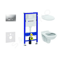 Geberit Duofix - Set předstěnové instalace, klozet Alpha se sedátkem, tlačítko Delta35, matný chrom 458.103.00.1 NR6