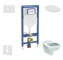 Geberit Duofix - Set předstěnové instalace, klozet Alpha se sedátkem, tlačítko Sigma01, alpská bílá SANI11CD3113