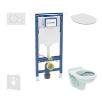 Geberit Duofix - Set předstěnové instalace, klozet Alpha se sedátkem, tlačítko Sigma01, alpská bílá SANI11CD3114
