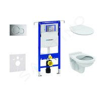 Geberit Duofix - Set předstěnové instalace, klozet Alpha se sedátkem, tlačítko Sigma01, lesklý chrom 111.355.00.5 ND2