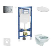 Geberit Duofix - Set předstěnové instalace, klozet Alpha se sedátkem, tlačítko Sigma01, lesklý chrom SANI11CD1107