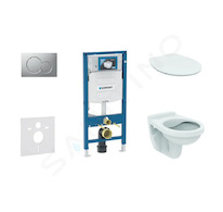 Geberit Duofix - Set předstěnové instalace, klozet Alpha se sedátkem, tlačítko Sigma01, matný chrom 111.300.00.5 ND3