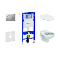 Geberit Duofix - Set předstěnové instalace, klozet Alpha se sedátkem, tlačítko Sigma01, matný chrom 111.355.00.5 ND3