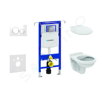 Geberit Duofix - Set předstěnové instalace, klozet Alpha se sedátkem, tlačítko Sigma20, bílá/chrom 111.355.00.5 NR4