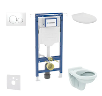 Geberit Duofix - Set předstěnové instalace, klozet Alpha se sedátkem, tlačítko Sigma20, bílá/chrom SANI11CD3110