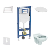 Geberit Duofix - Set předstěnové instalace, klozet Alpha se sedátkem, tlačítko Sigma20, bílá/chrom SANI11CD3118
