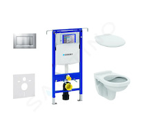 Geberit Duofix - Set předstěnové instalace, klozet Alpha se sedátkem, tlačítko Sigma30, chrom mat/chrom 111.355.00.5 NR7