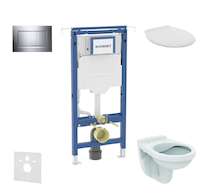 Geberit Duofix - Set předstěnové instalace, klozet Alpha se sedátkem, tlačítko Sigma30, chrom SANI11CD1103