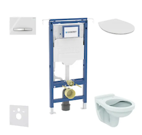 Geberit Duofix - Set předstěnové instalace, klozet Alpha se sedátkem, tlačítko Sigma50, alpská bílá SANI11CD3121