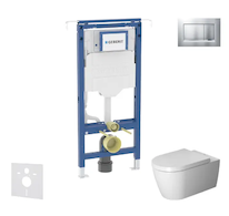 Geberit Duofix - Set předstěnové instalace, klozetu a sedátka Duravit ME by Starck, tlačítka Sigma20, Rimless, SoftClose, matný 