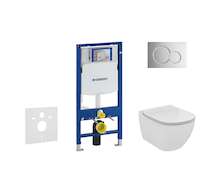 Geberit Duofix - Set předstěnové instalace, klozetu a sedátka Ideal Standard Tesi, tlačítka Sigma01, Aquablade, SoftClose, leskl