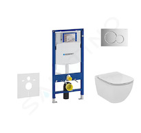 Geberit Duofix - Set předstěnové instalace, klozetu a sedátka Ideal Standard Tesi, tlačítka Sigma01, Aquablade, SoftClose, leskl