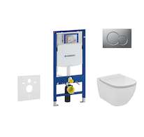 Geberit Duofix - Set předstěnové instalace, klozetu a sedátka Ideal Standard Tesi, tlačítka Sigma01, matný chrom 111.300.00.5 NF