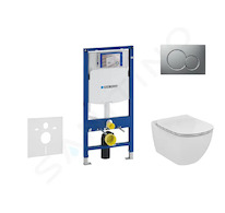 Geberit Duofix - Set předstěnové instalace, klozetu a sedátka Ideal Standard Tesi, tlačítka Sigma01, matný chrom 111.300.00.5 NF