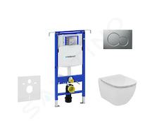 Geberit Duofix - Set předstěnové instalace, klozetu a sedátka Ideal Standard Tesi, tlačítka Sigma01, matný chrom 111.355.00.5 NF