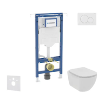Geberit Duofix - Set předstěnové instalace, klozetu a sedátka Ideal Standard Tesi, tlačítka Sigma01, Rimless, SoftClose, alpská 