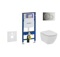 Geberit Duofix - Set předstěnové instalace, klozetu a sedátka Ideal Standard Tesi, tlačítka Sigma01, Rimless, SoftClose, lesklý