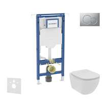 Geberit Duofix - Set předstěnové instalace, klozetu a sedátka Ideal Standard Tesi, tlačítka Sigma01, Rimless, SoftClose, matný c