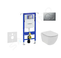 Geberit Duofix - Set předstěnové instalace, klozetu a sedátka Ideal Standard Tesi, tlačítka Sigma01, Rimless, SoftClose, matný c