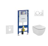 Geberit Duofix - Set předstěnové instalace, klozetu a sedátka Ideal Standard Tesi, tlačítka Sigma20, Aquablade, SoftClose, bílá